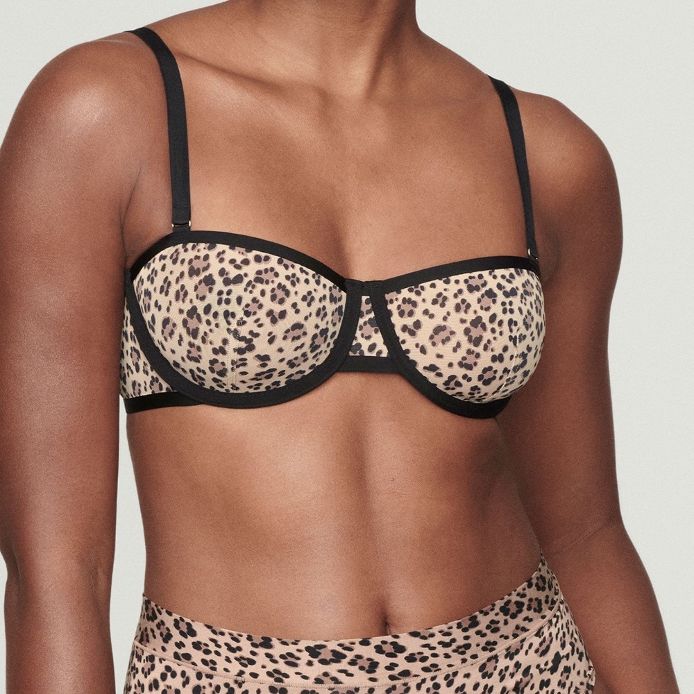cuup balconette bra in leopard